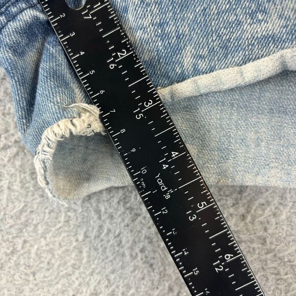 VTG Seventeen Jean Shorts Sz 11 Patriotic Distressed Cut Off Denim Blue Striped - Picture 8 of 12